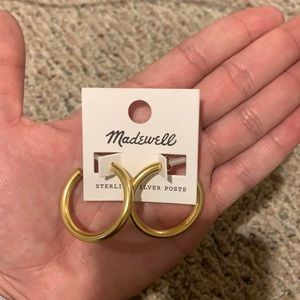 Madewell Medium Hoop Earrings Vintage Gold